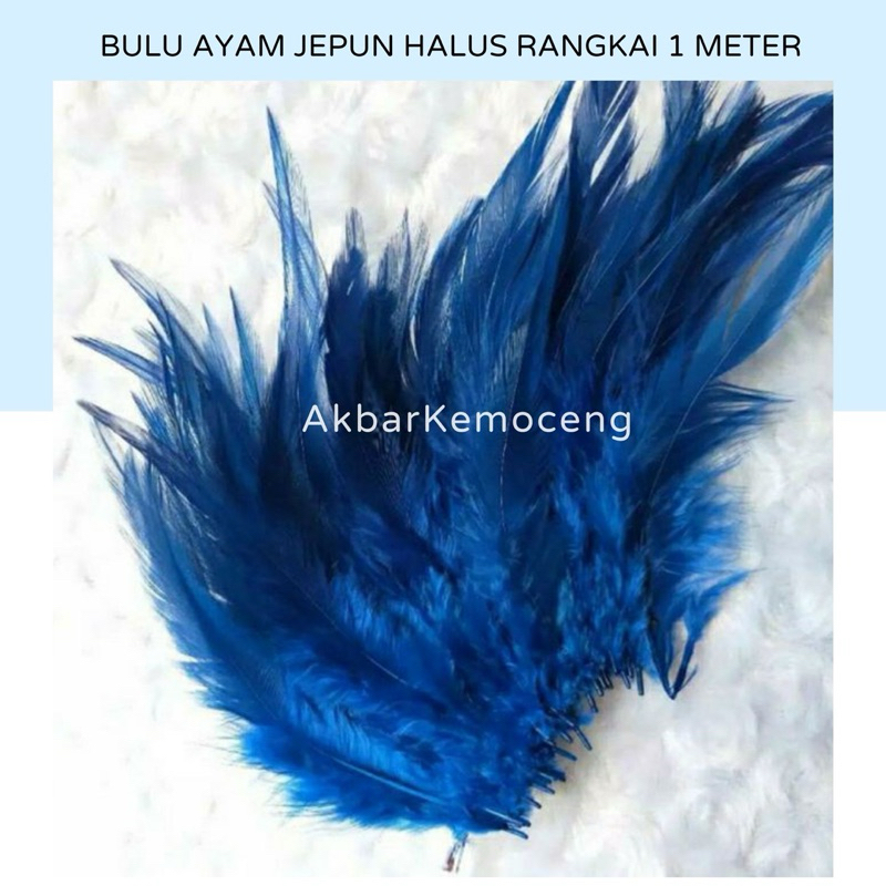 Bulu ayam jepun betina warna warni rangkai panjang 1 meter isi 500-1.000 helai untuk aksesoris bulu