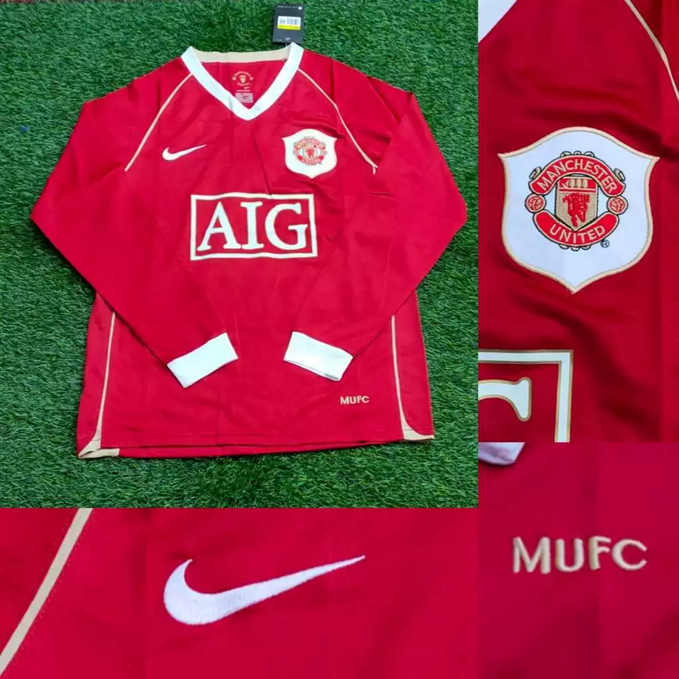 JERSEY RETRO VINTAGE MU HOME LONGSLEEVE AIG 2007/2008 GRADE AAA CLASSIC