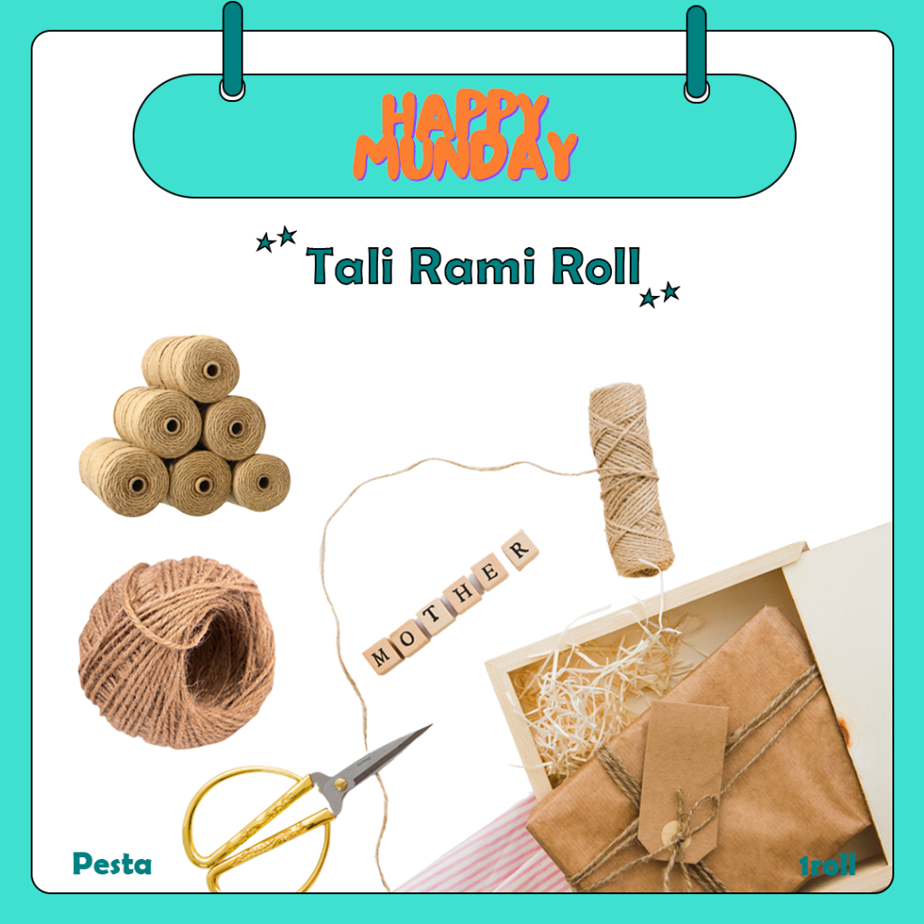 

HappyMunday Tali Rami 3 ply / 2 ply 50 Meter Per Roll