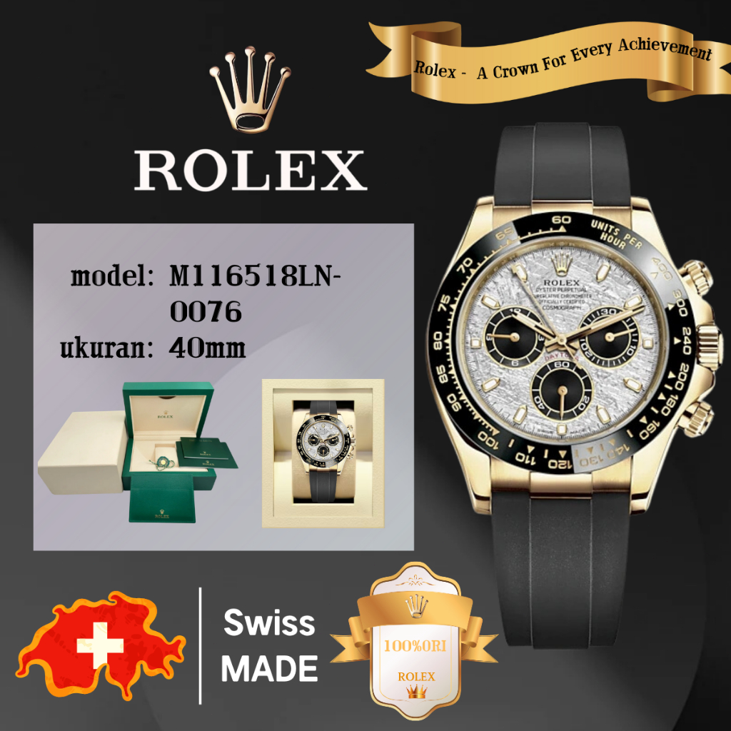 【✅100% ASLI】GMT ROLEX Rolex Daytona Jam tangan rolex pria Cosmograph Daytona M116518LN-0076 40mm pir