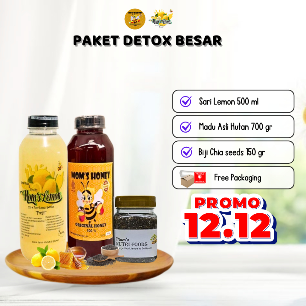 

[Paket Besar Detox & Diet] Sari Lemon + Madu + Chiaseed By MOMS HONEY