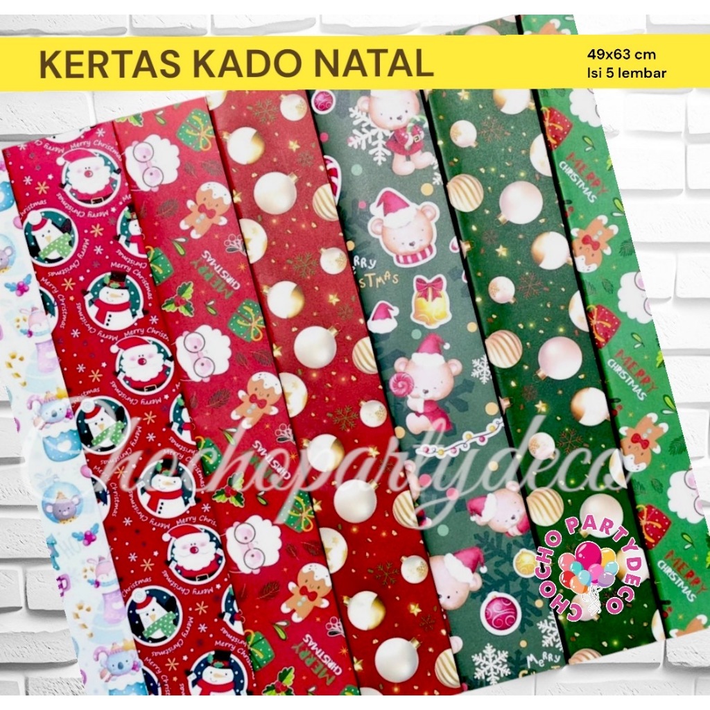 

KERTAS KADO NATAL ISI 5 / Kertas Kado Merry Christmas Sansawawa