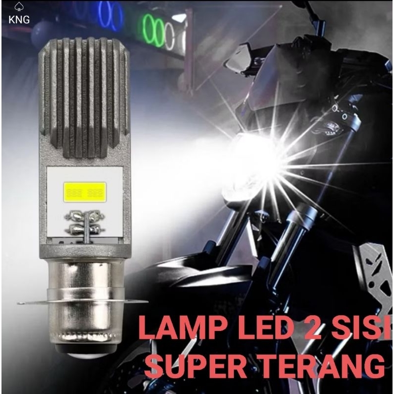 Lampu Depan LED Motor Bebek Matic 2 Sisi H6 12Volt HID AC DC Super Terang Universal
