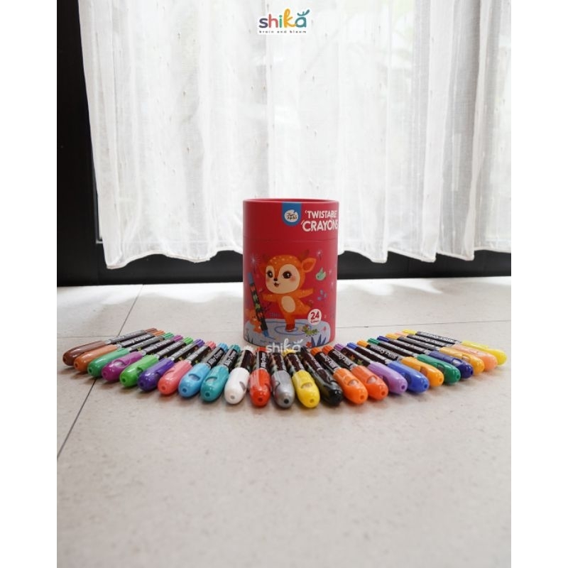 

Twistable Washable Silky Crayons - Spidol Warna Warni Balita Washable Creativity Kit Anak Kids Activity Educational Toys