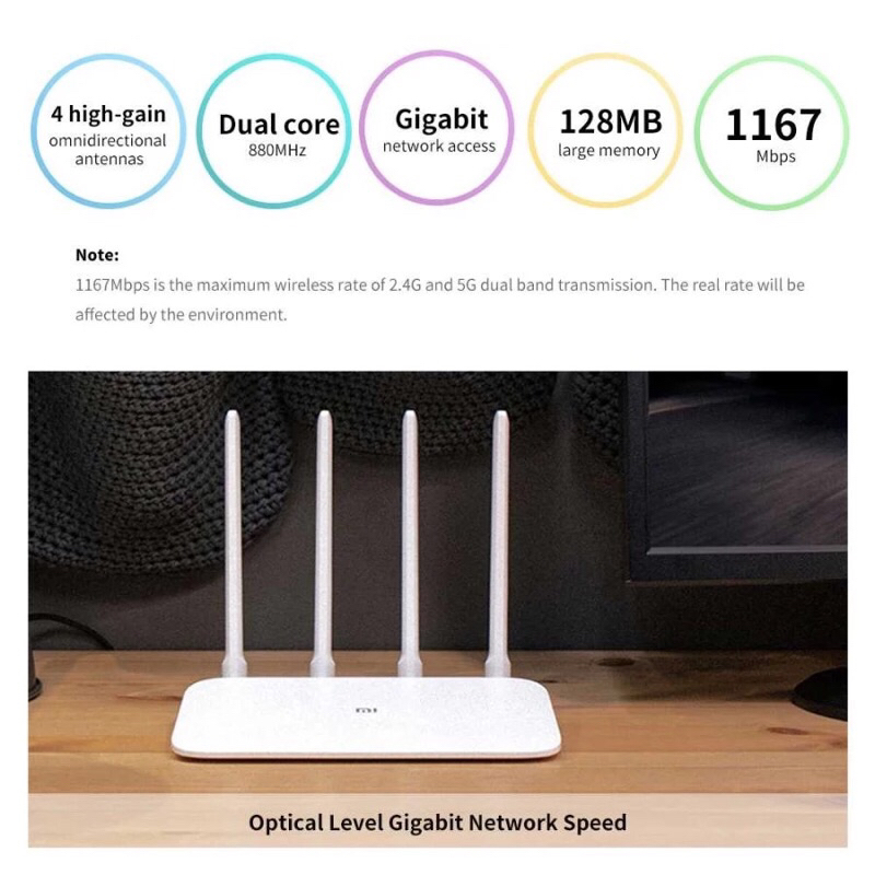 Xiaomi Mi Router 4A Gigabit Dual Band AC1200 WiFi 5 Router OpenWrt Load Balance Autologin WMS Wifi.i