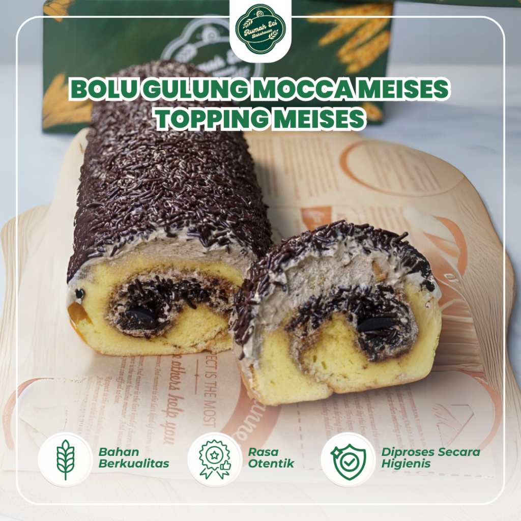 

Bolu Gulung Selai Mocca Meises Toping Meises Homemade Bakery Rumah Eci Bakehouse