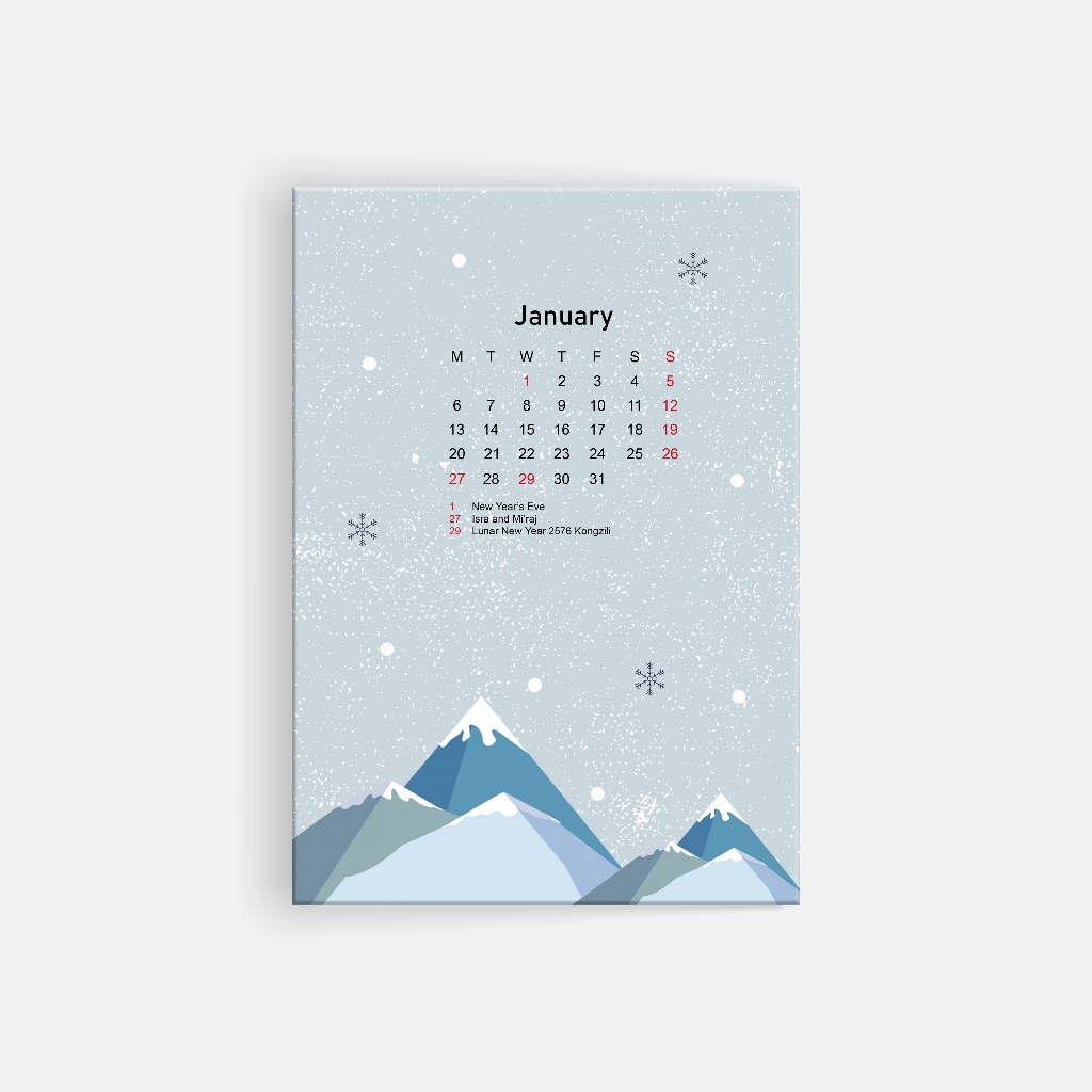 

Kalender 2025 Calendar Only #Edisi Christmas (Ukuran A4 29,7x21 cm) - Dekorasi Kalender 2025 | Custoom.in