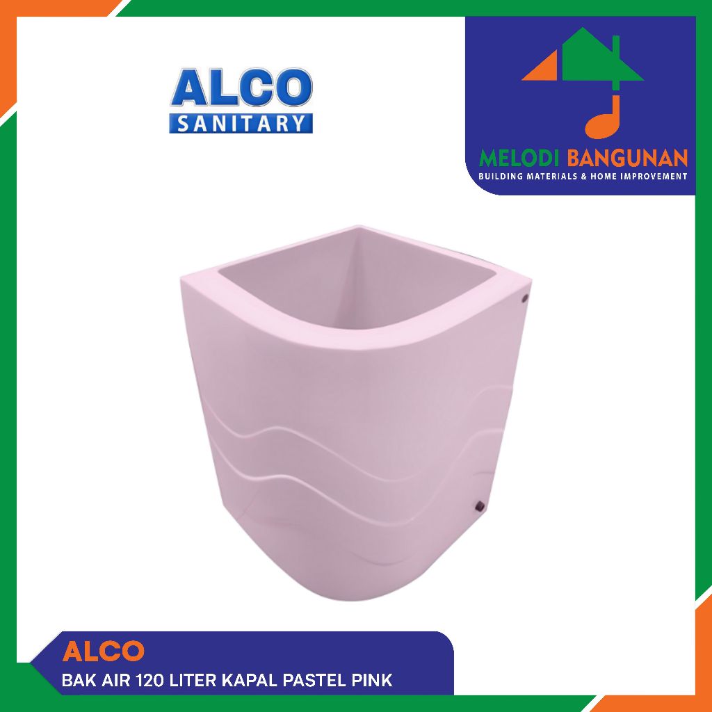 Alco - Bak Air Mandi Sudut Luxury Fiber Glass 120 Liter 120L Pastel Pink