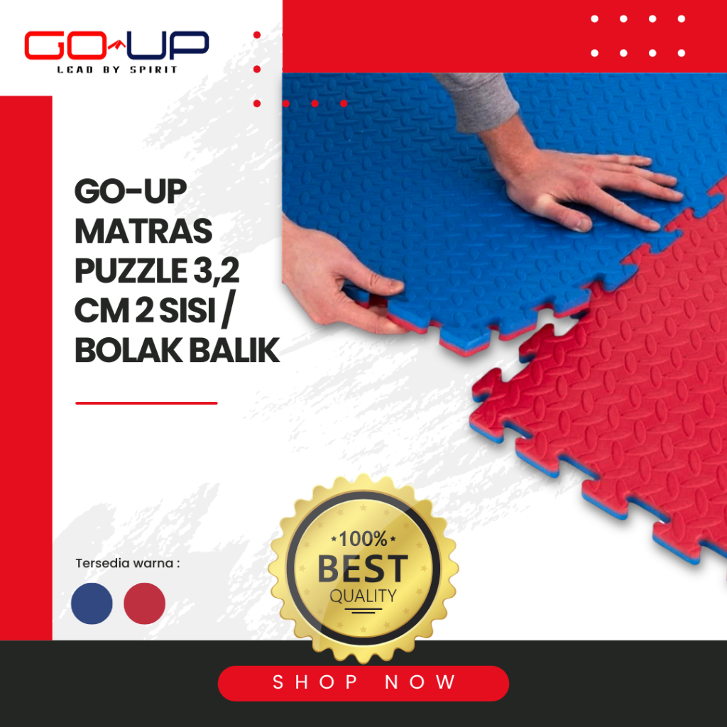 Go-Up Matras Bela Diri Puzzle 3,2 CM 2 Sisi / Bolak-Balik (Karate, Silat, Taekwondo)