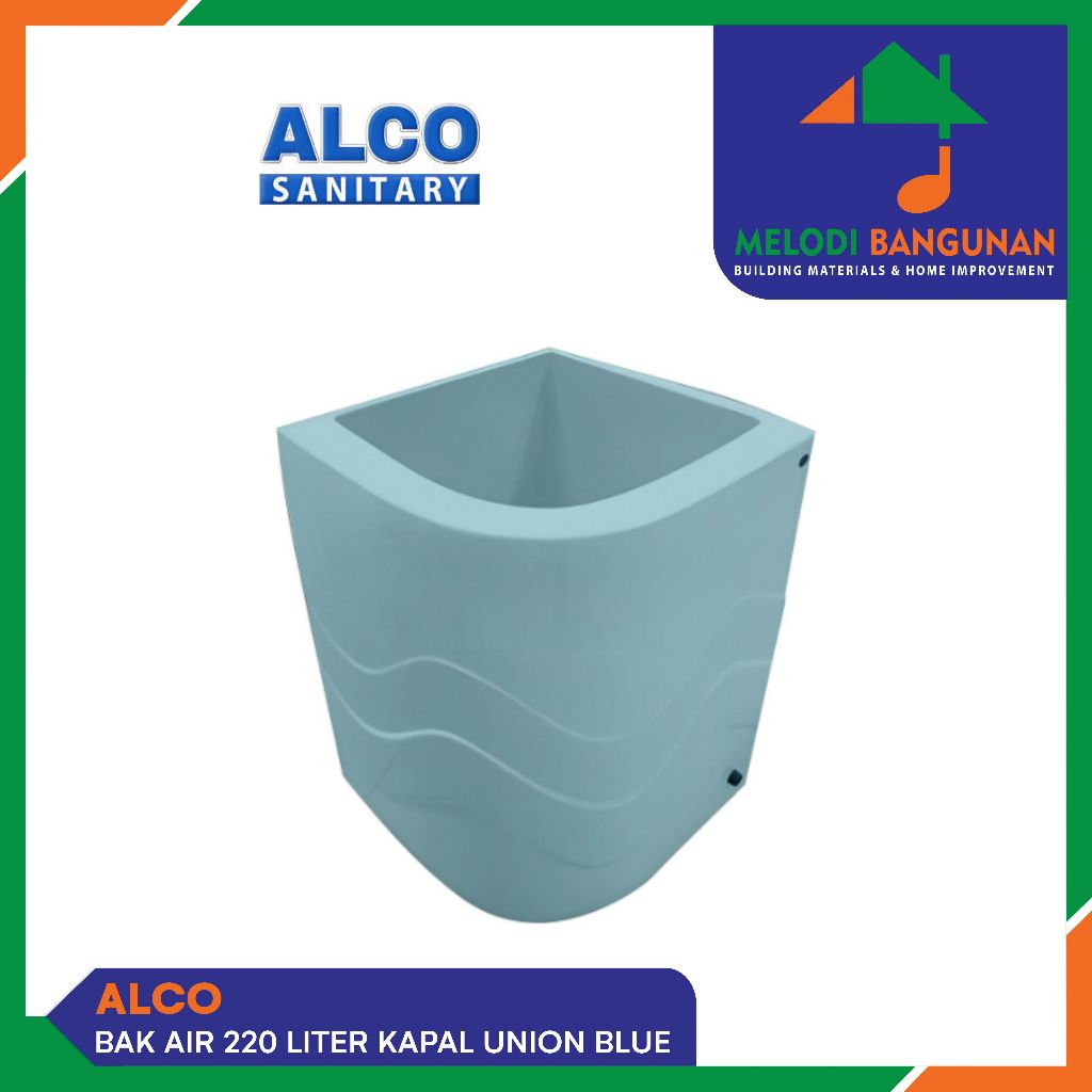 Alco - Bak Air Mandi Sudut Luxury Fiber Glass 220 Liter 220 L Union Blue