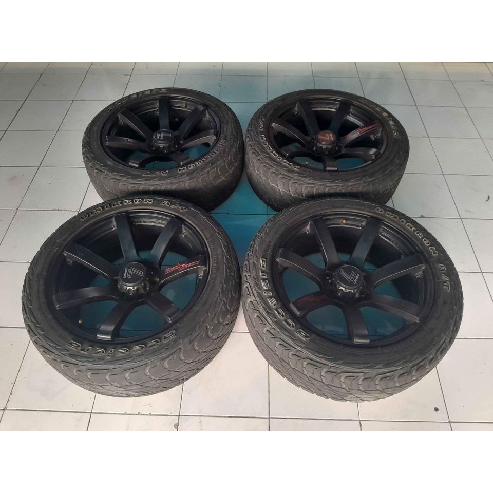 Velg Mobil Bekas Racing LENSO Ring 20X9 6X139 BLK + BAN ACC A/T 265 50 R20