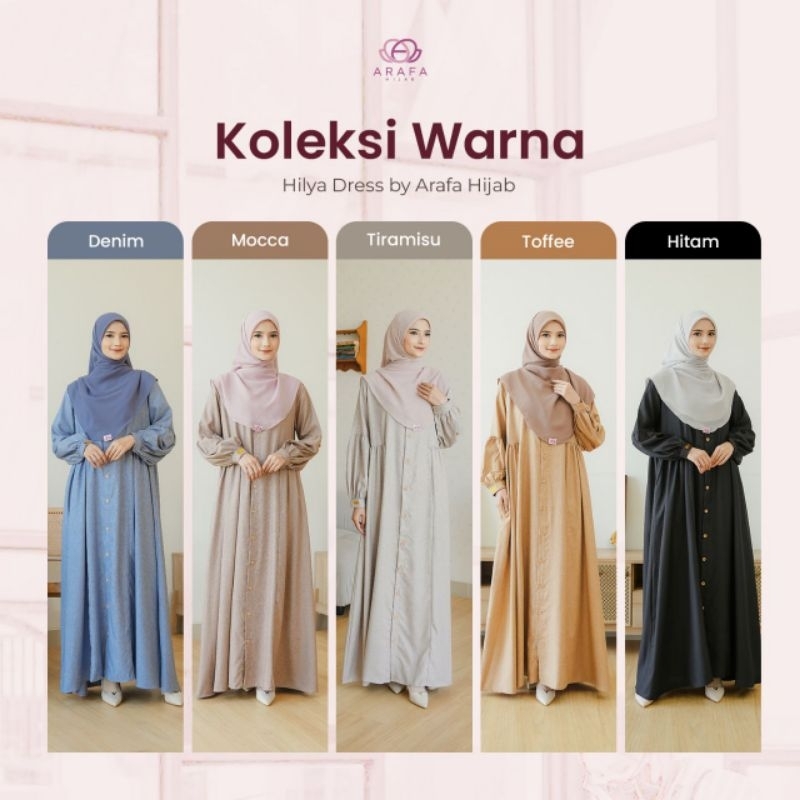 Arafahijab || Hilya dress ,Baju gamis polos bahan katun Madinah by arafahijab