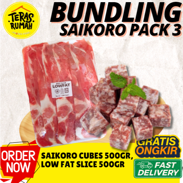 

PAKET SAIKORO 3 - SAIKORO WAGYU CUBES 500GR & BEEF LOW FAT SLICE 500GR
