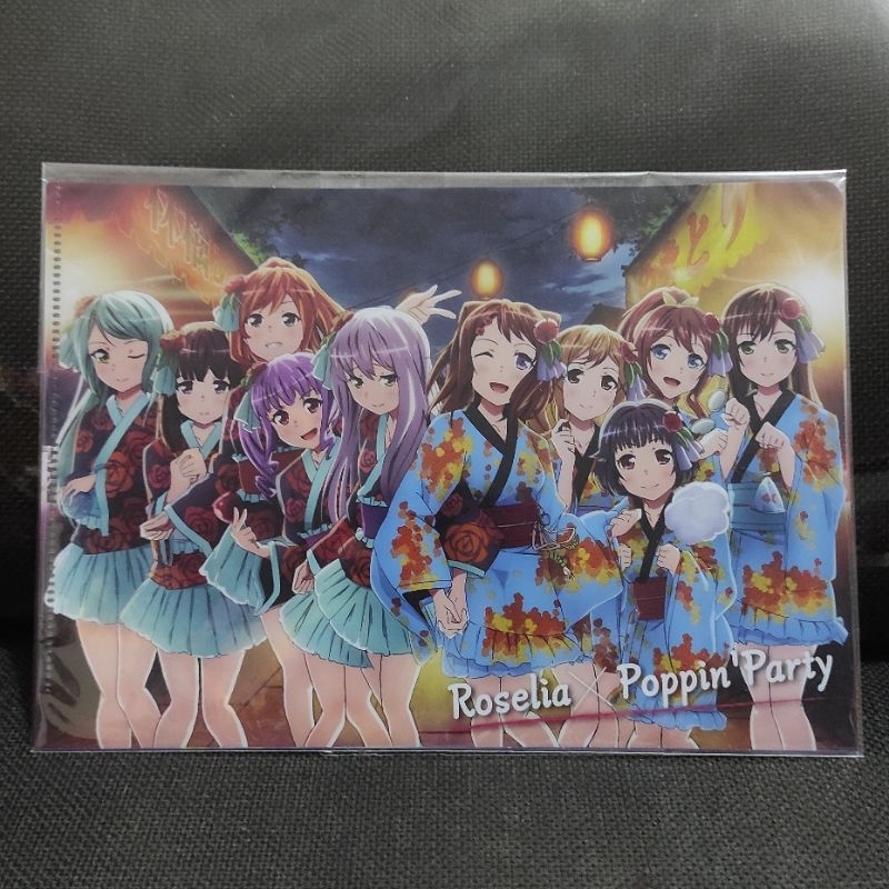 

Mini Clearfile Clear File Anime Bang Dream Roselia x Poppin Party Original Jepang