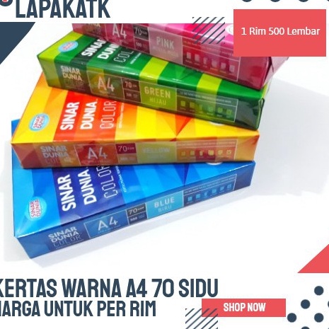

KODE PRODUK 7B89C5588 Kertas warna sinar dunia Kertas A4 7 Warna Sidu 1RIM
