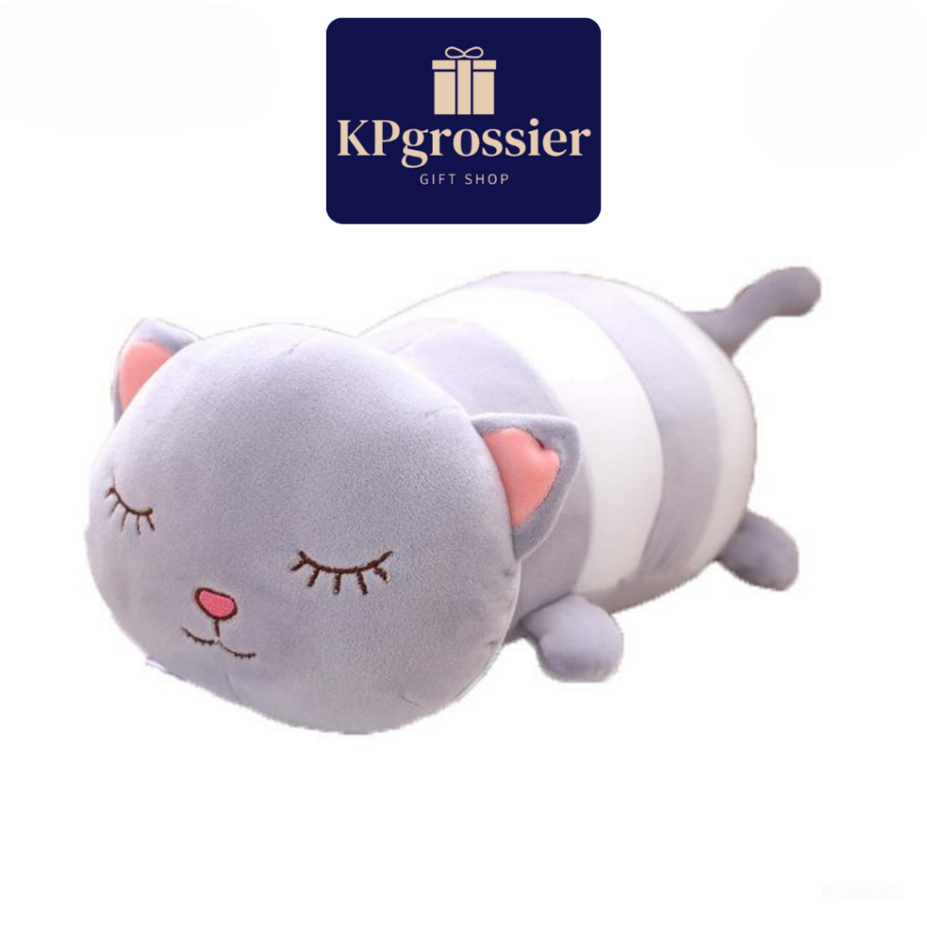 Boneka Kucing Abu Tidur Lucu Jumbo Besar 40 Cm