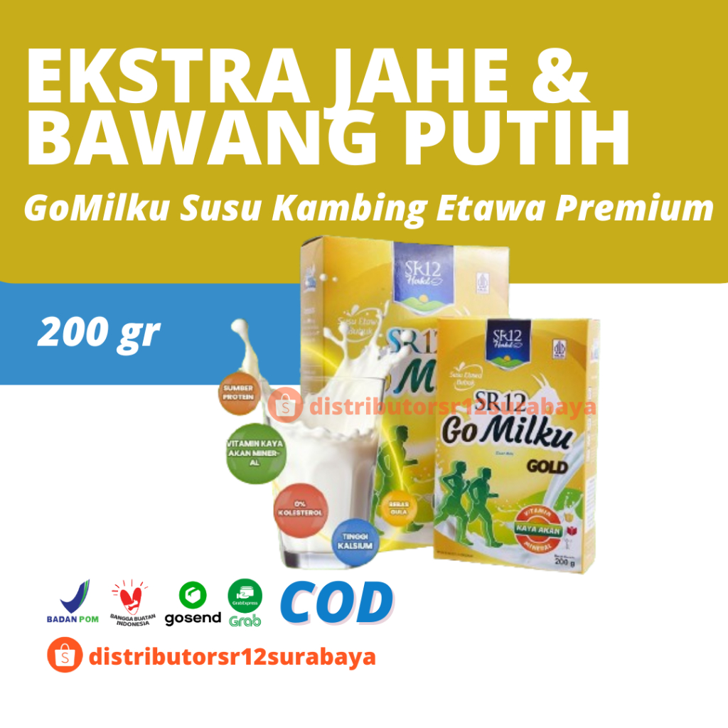 

Go Milku Gold SR12 200gr GoMilku Ori Susu Kambing Etawa Bubuk Original Ekstrak Jahe Bawang Putih