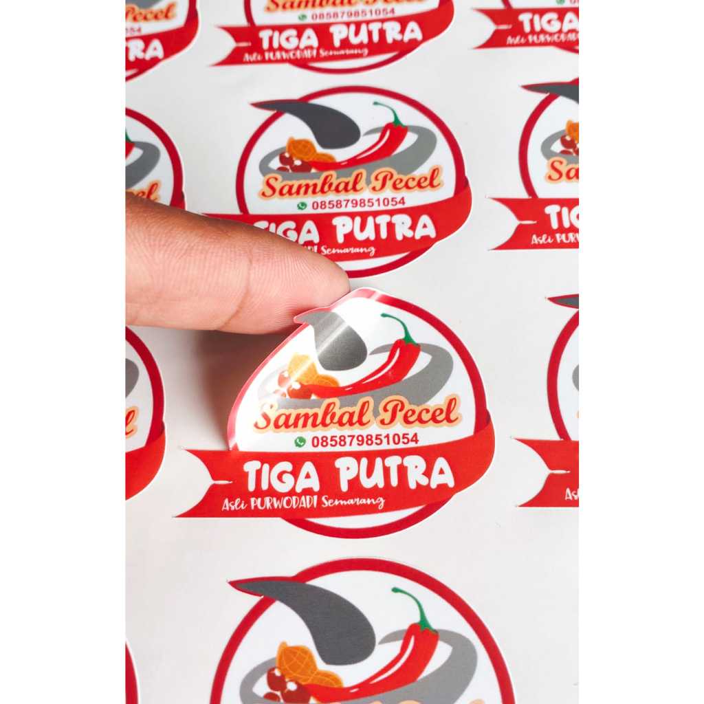 

Stiker Label Makanan/Minuman Bahan Vinil anti air potong bentuk pola