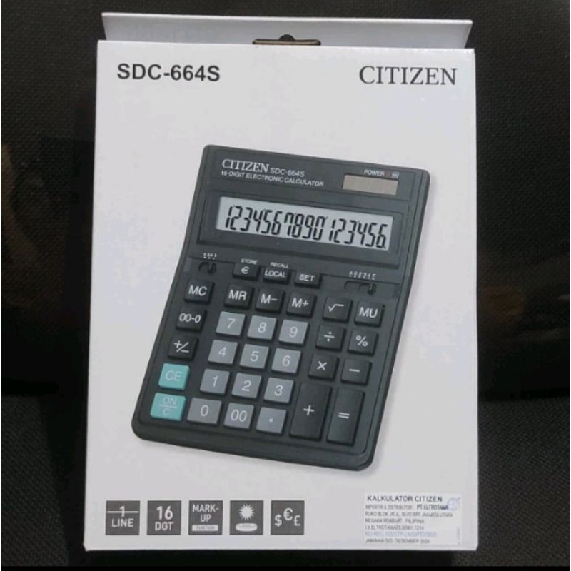 

CITIZEN SDC 664S - Kalkulator Desktop / CALCULATOR CITIZEN ORIGINAL