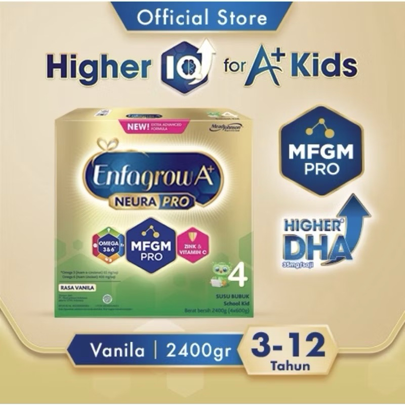 

Enfagrow A+ 4 Susu Vanila 2400 Gr / Susu Formula / Susu Pertumbuhan Anak / Susu Bubuk