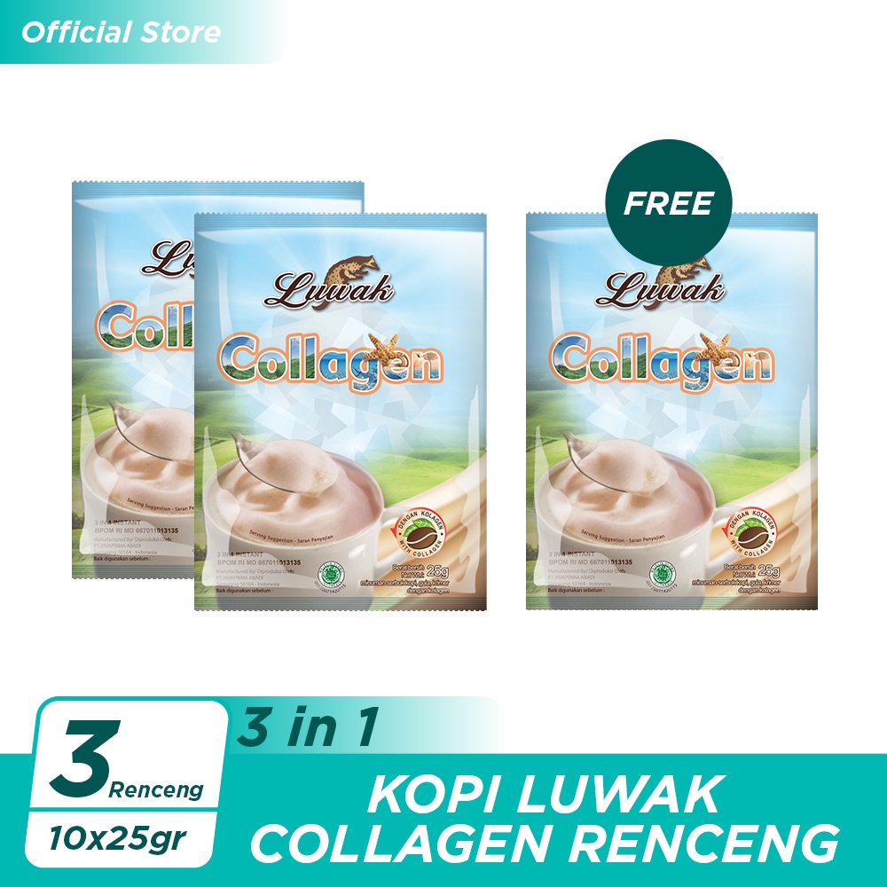 

Buy 2 Get 1 - Kopi Luwak Collagen Renceng 10x25gr