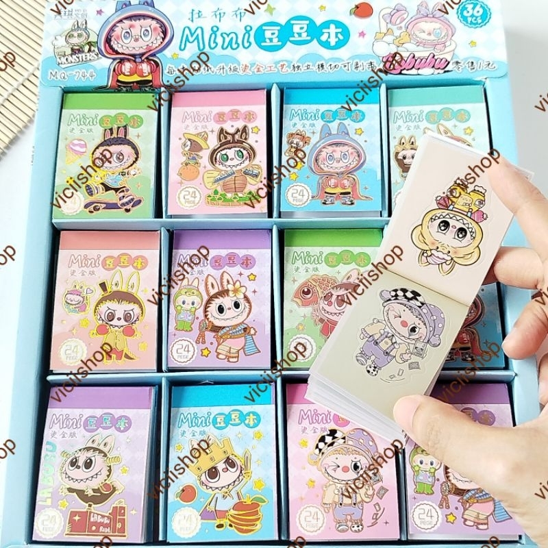 

Stiker Buku Kecil Labubu [ 24 Lembar ]/Sticker Mini Book Labubu/Stiker Lucu Anak