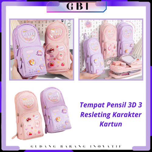 

GBI Tempat Pensil 3D 3 Resleting Karakter Kartun Kapasitas Besar Kotak Pensil Anak Sekolah 6 Sekat Tempat Pensil Lucu Kotak Pensil Serbaguna 6 Layers Tempat Alat Tulis Perlengkapan Sekolah 3 Sisi Resleting