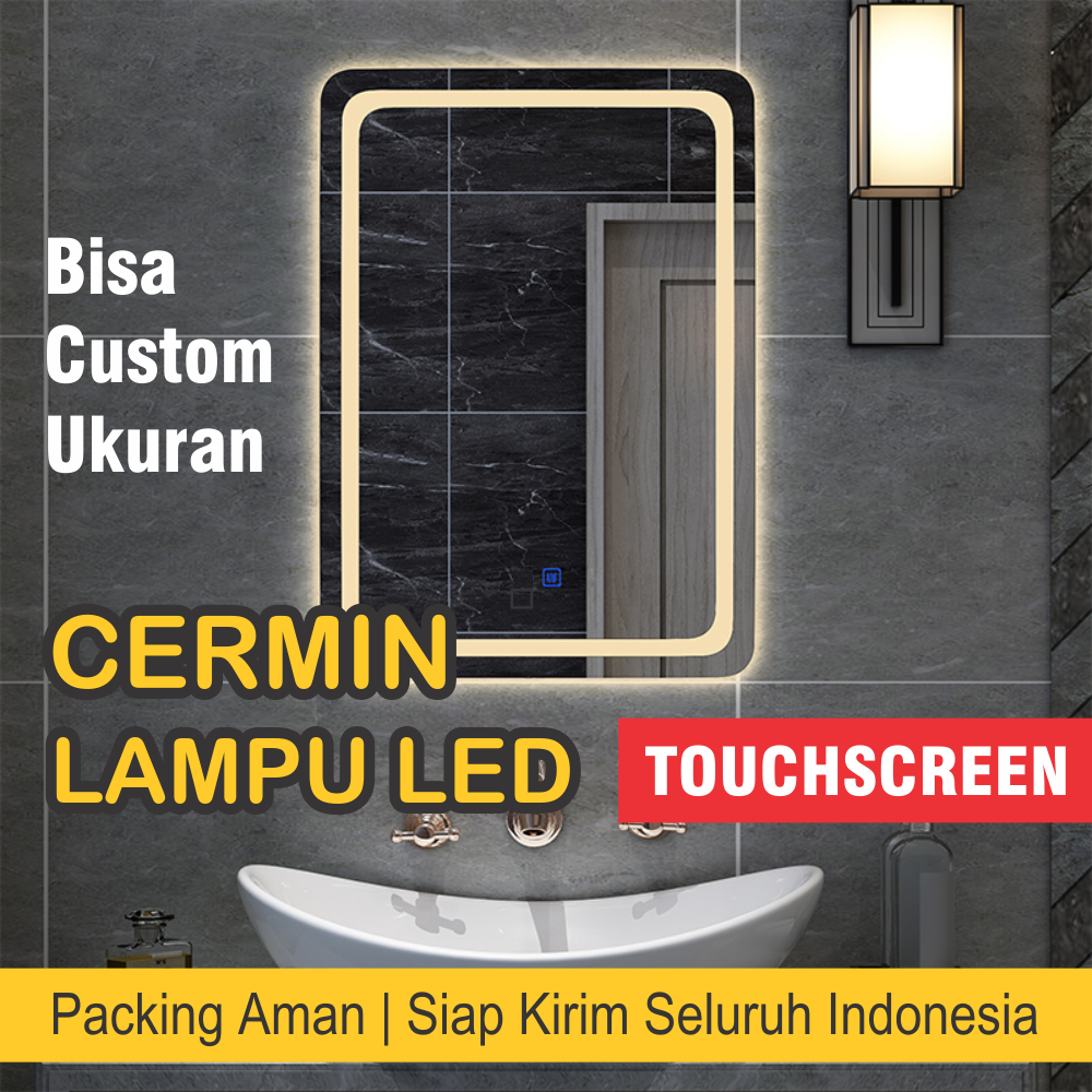 Cermin Lampu LED Touchscreen Full Body