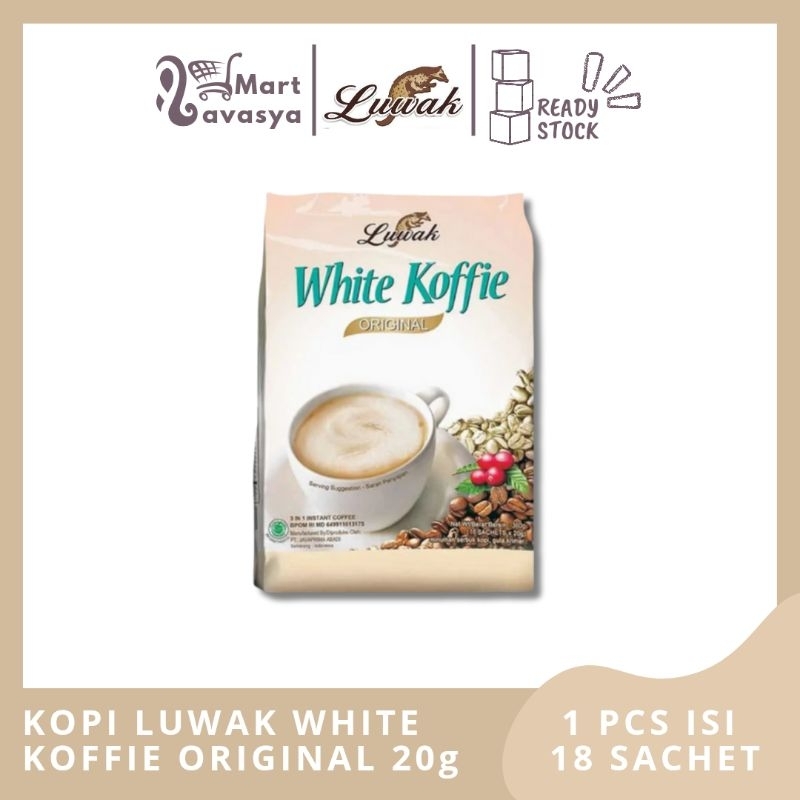 

KOPI LUWAK WHITE KOFFIE ORIGINAL 20g - 1 PCS ISI 18 SACHET - KOTA BANDUNG - LAVASYA MART