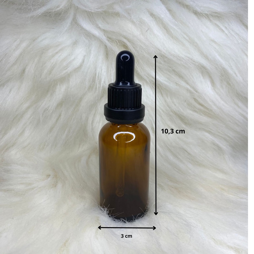 Botol Kaca Amber Coklat 3ML Pipet Hitam