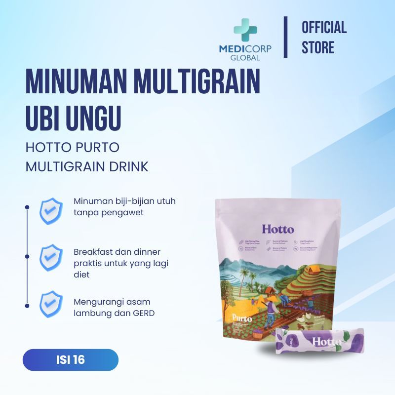 

[MEDICORP] HOTTO PURTO minuman multigrain rasa ube/ubi ungu - mencehgah maag gerd