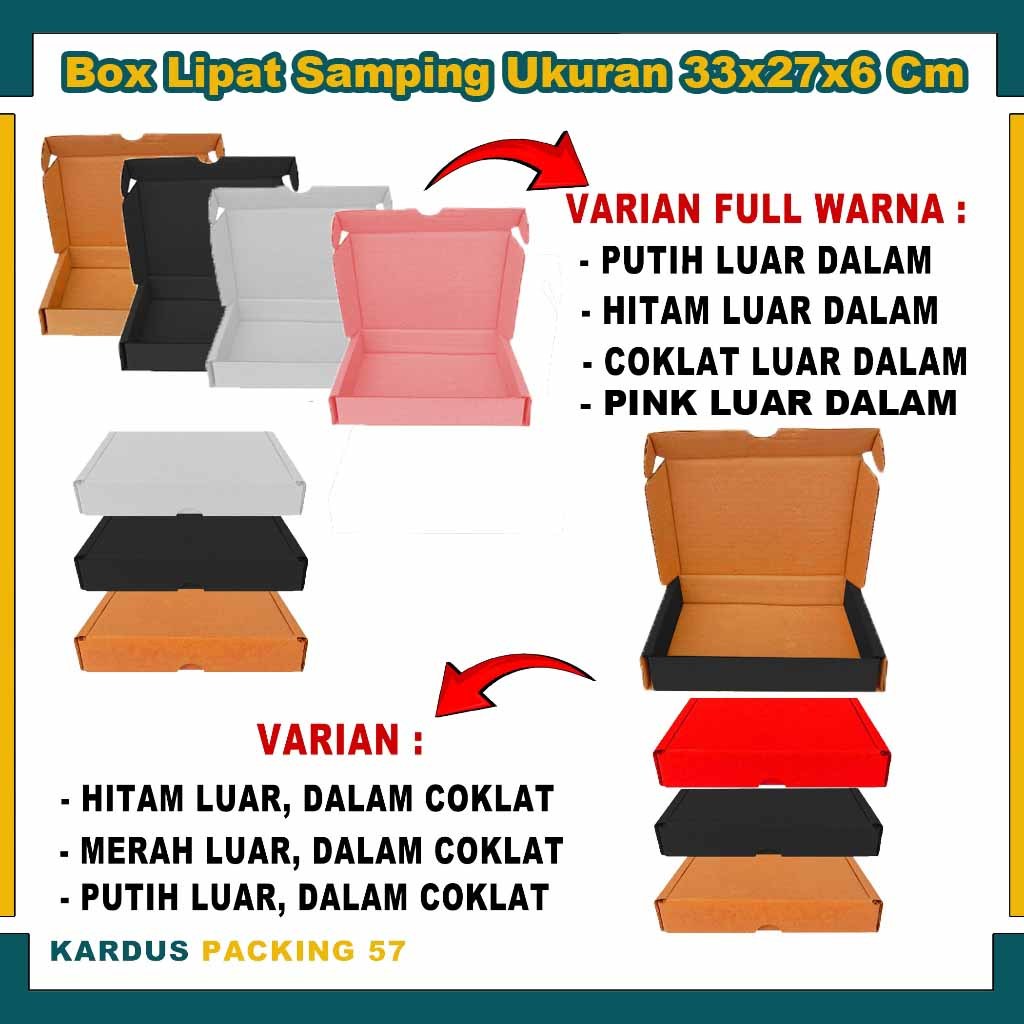 

Box 33x27x6 Cm / Box Lipat Samping / Box Hampers / Kardus Polos
