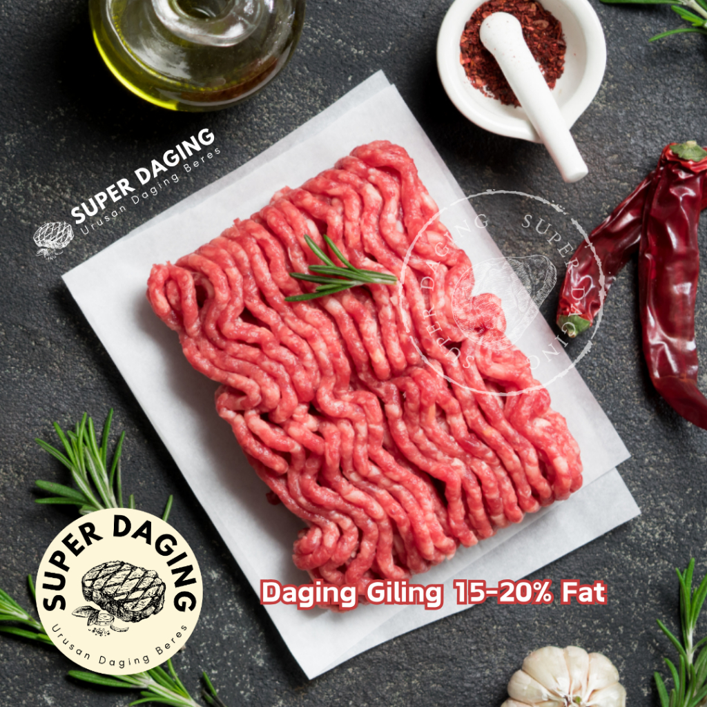 

Daging Sapi Giling / Minced Beef 15-20% Fat 80cl 500g - Super Daging Malang