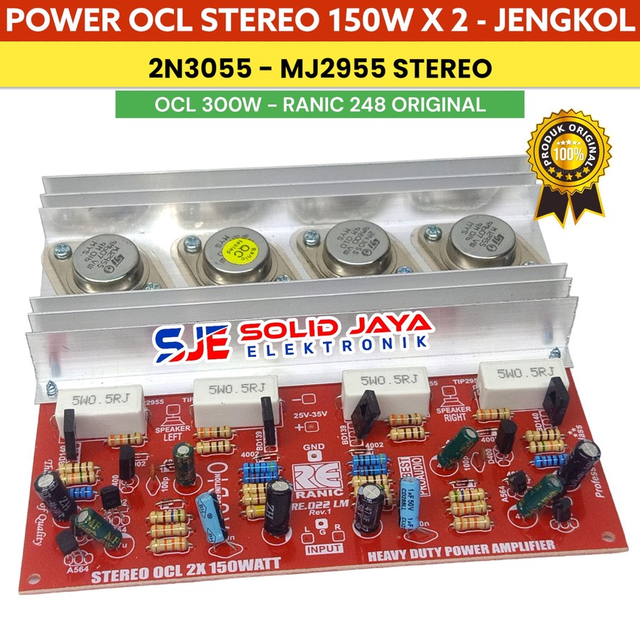 KIT POWER OCL 300W STEREO JENGKOL 2N3055 MJ2955 - POWER AMPLIFIER OCL STEREO 2X150W TR FINAL JENGKOL