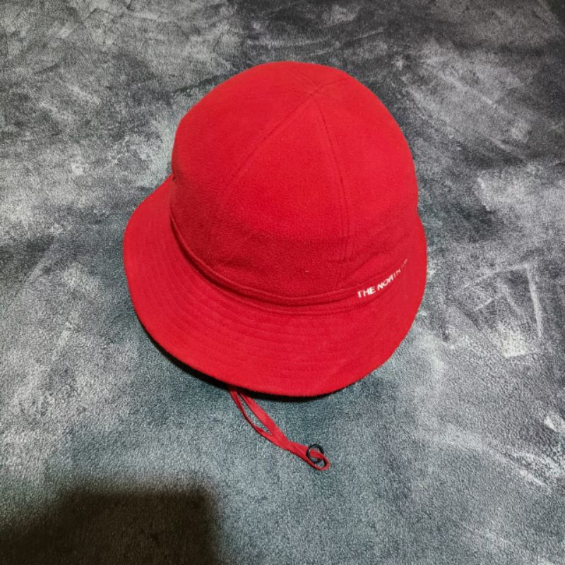 bucket hat the North face Windstopper logo red