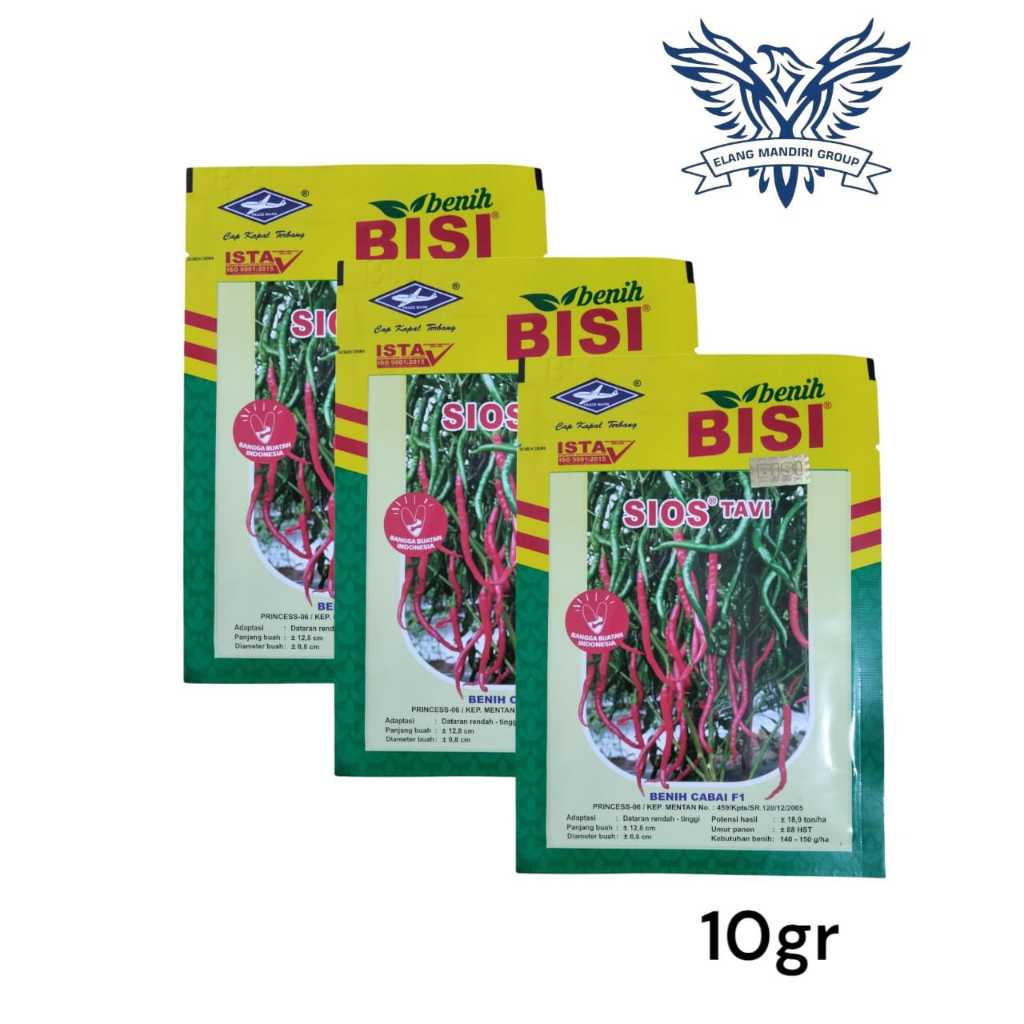 Sios Tavi 10gr Benih Cabai Rawit Keriting Cap Kapal Terbang Rimbun Kastilo