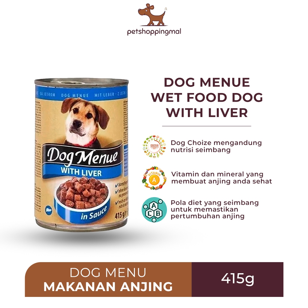 Dog Menu Wet Dog Food - Makanan Lezat untuk Anjing Anda dengan Rasa Ayam, Hati, dan Kalkun