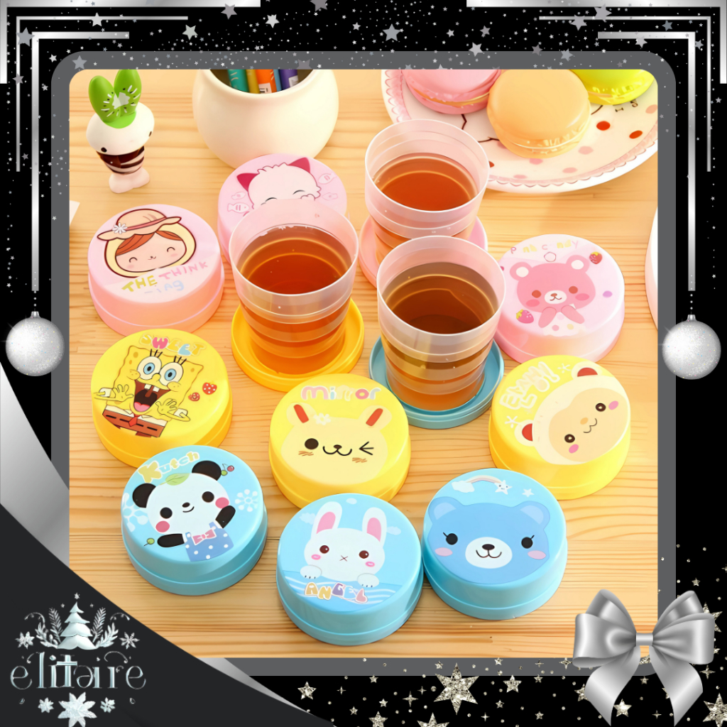 ELITAIRE Gelas Lipat Plastik Portable / Gelas Lipat Traveling / Gelas Plastik Lipat / Gelas Lipat Ka