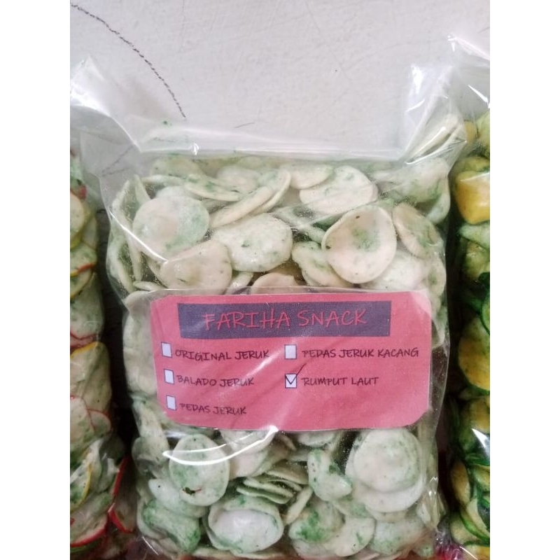 

Farihah Snack Original Jeruk Kacang Pedas Jeruik Rumput Laut 500grm