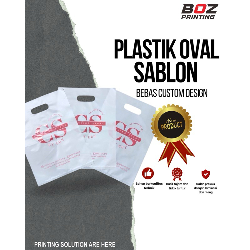 

SABLON PLASTIK OVAL PILHAN UKURAN | SATU WARNA