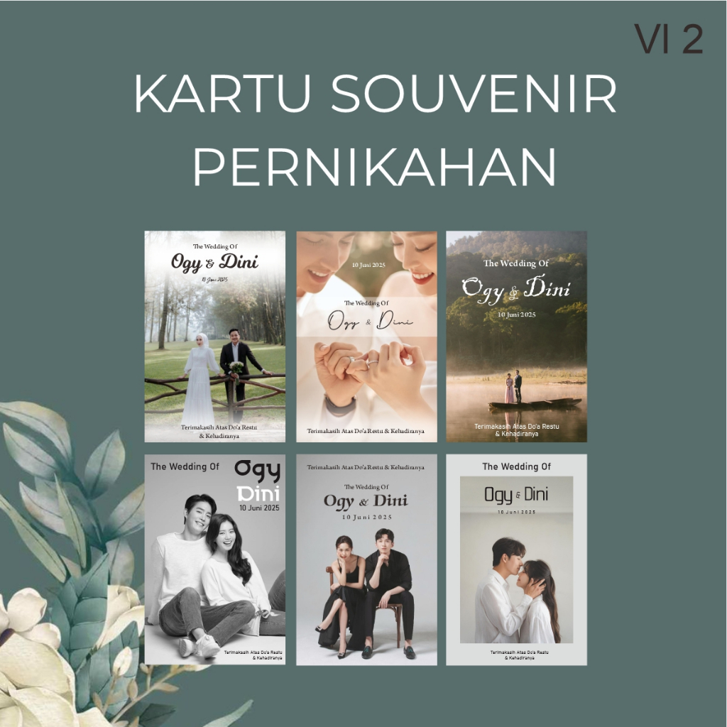 Kartu souvenir Foto (V2) / kartu ucapan / kartu pernikahan / gantungan souvenir