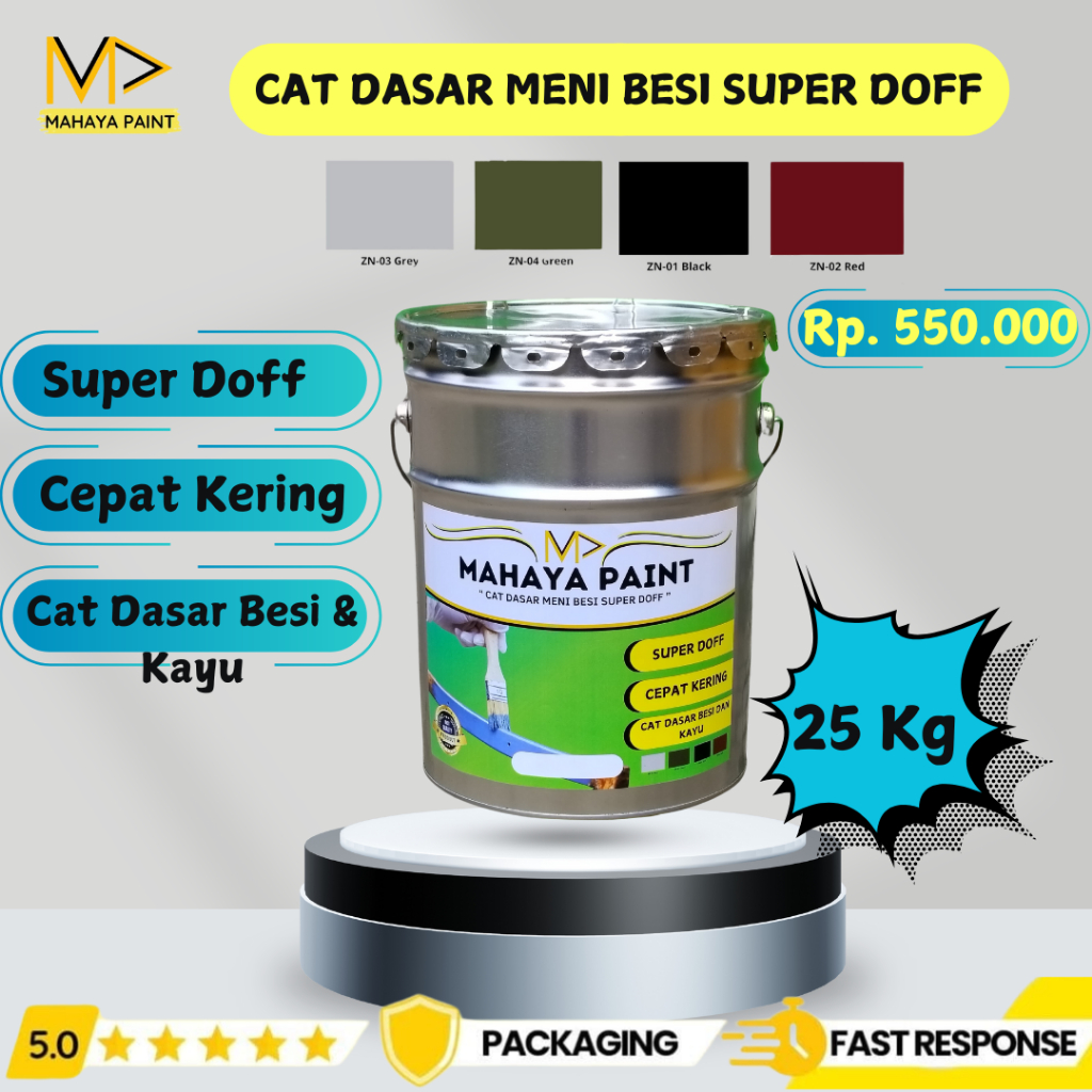Cat Dasar Besi Anti Karat 25Kg Mahaya Paint / Cat Meni Besi