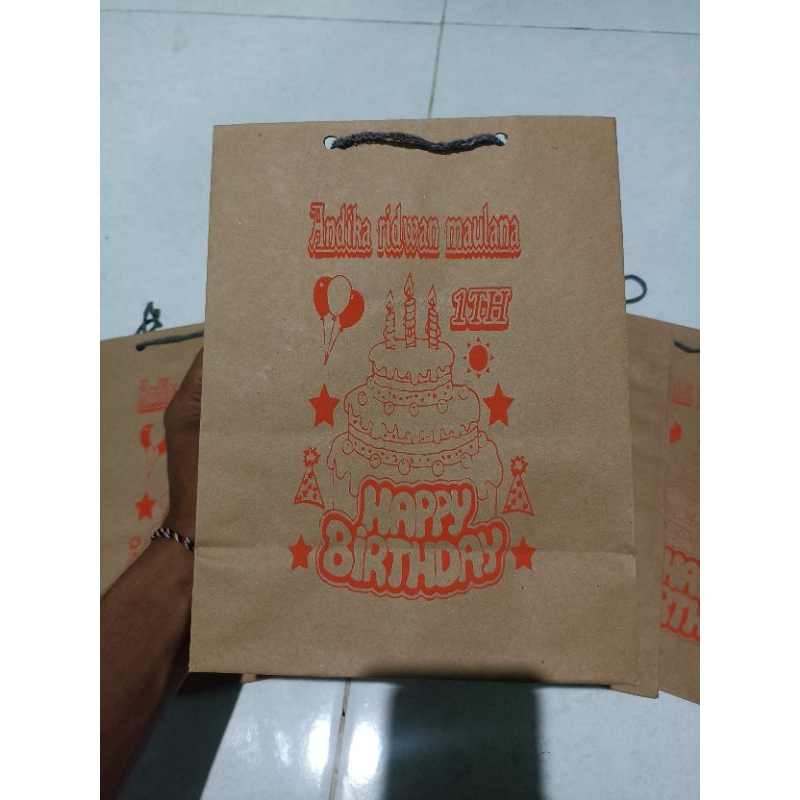 

paper bag coklat/paper bag hajatan custom sablon