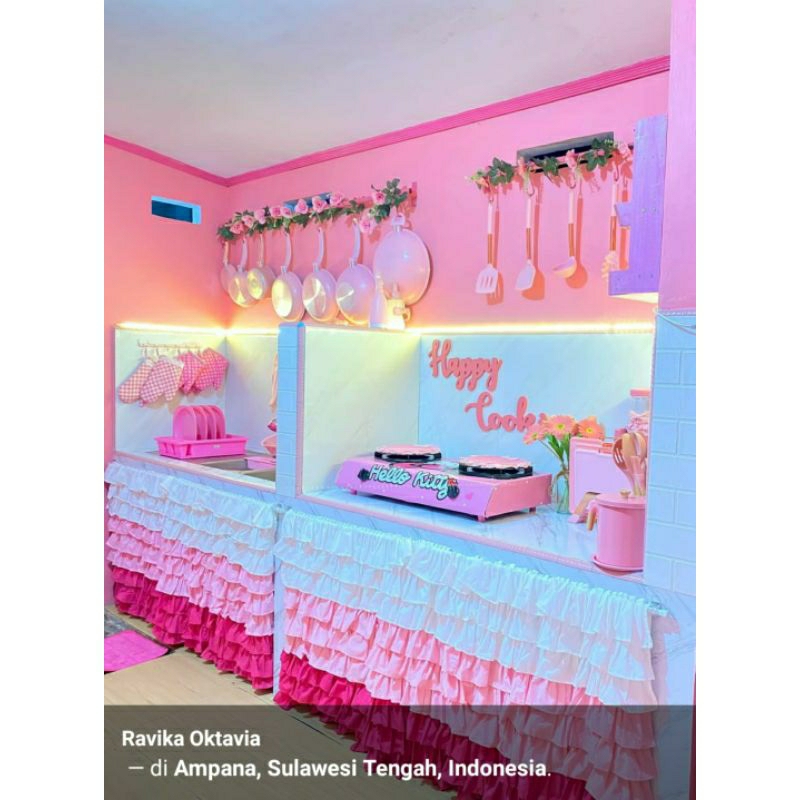 Gorden kolong tirai dapur full rempel lapis 9