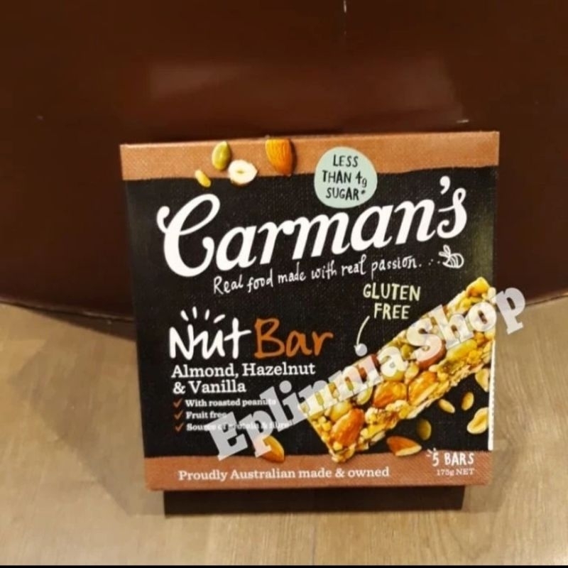

Carman's Carmans Nut Bar Almond Hazelnut & Vanilla Bars 175 gr