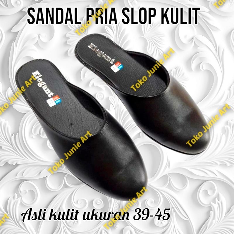 SANDAL SLOP PRIA KULIT ASLI SANDAL SELOP ASLI KULIT SLOP KEJAWEN ( AKSESORIS BUSANA ADAT JAWA DAN BA