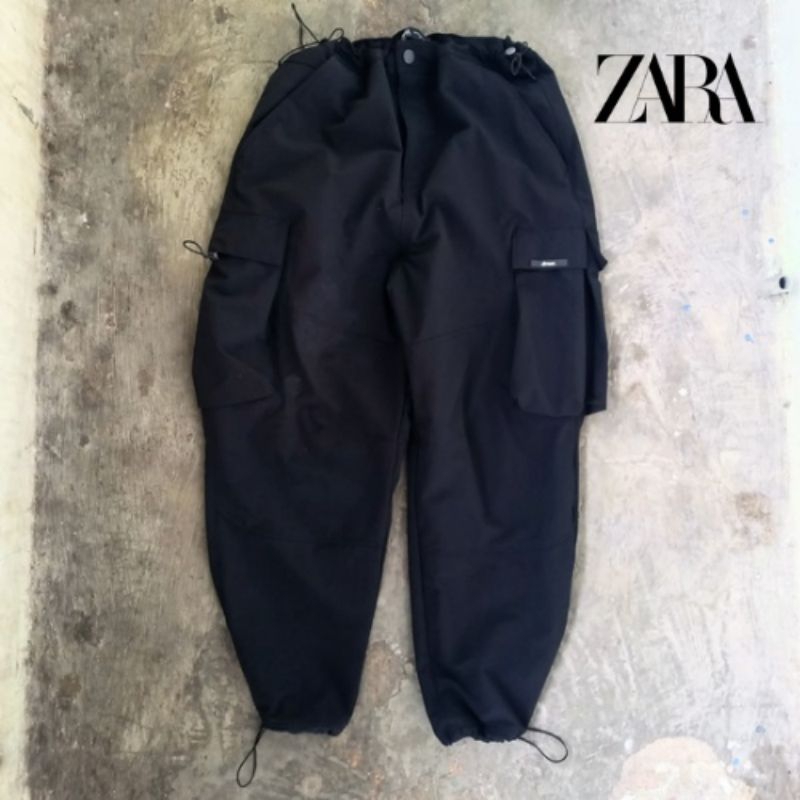 Celana Zara Man Balon pria wanita second original ballon pants cargo kargo tactical kantong samping 