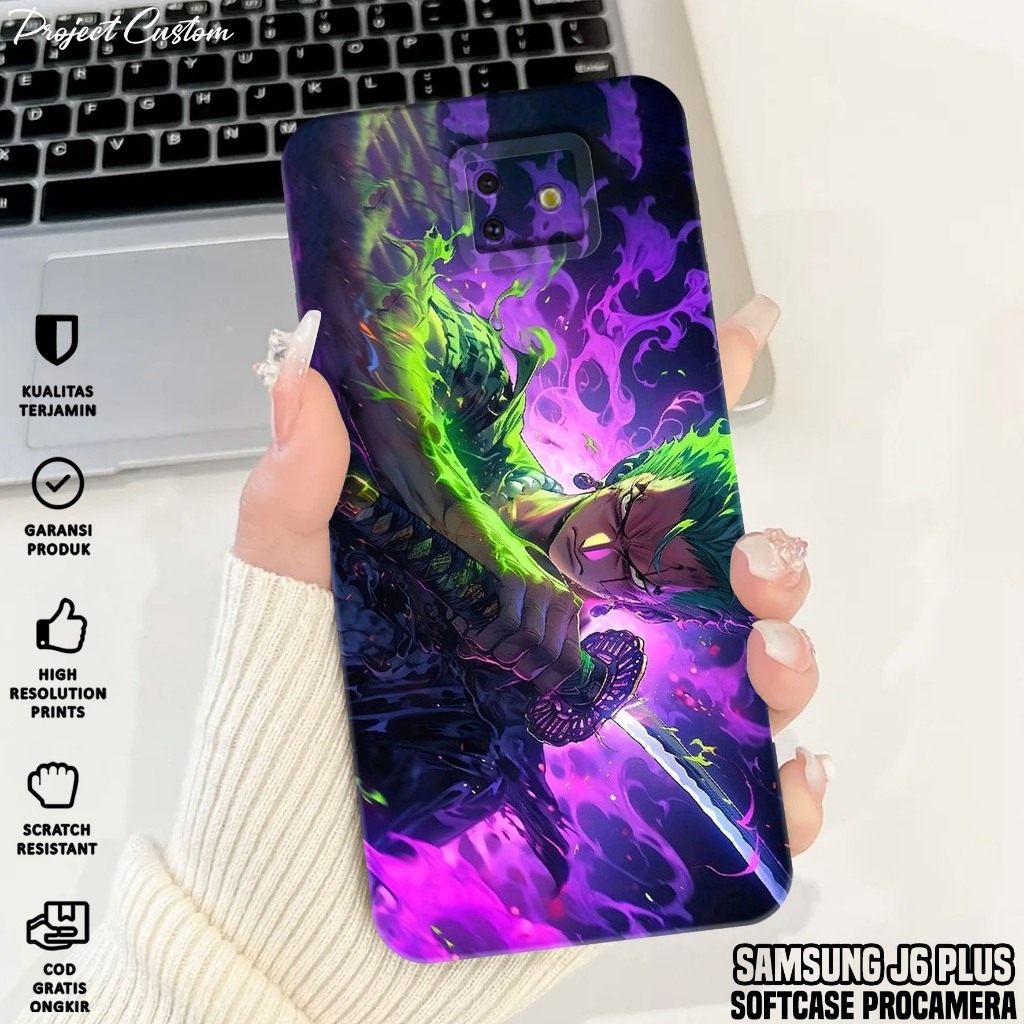 Softcase SAMSUNG J6 PLUS - Case Hp SAMSUNG J6 PLUS ( Roronoa Zoro ) Silikon Hp SAMSUNG J6+ - Casing 