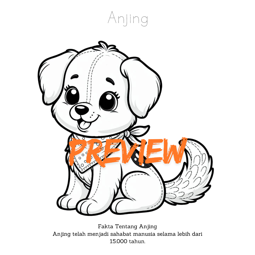 

Kertas Mewarnai Anak Tema Hewan Lucu Anjing