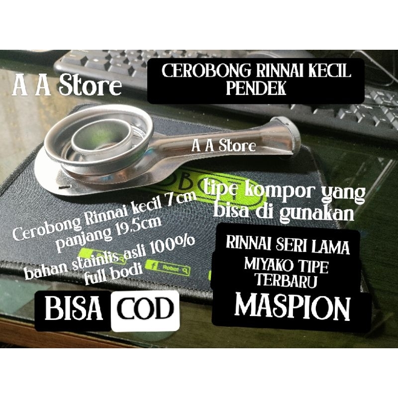 CEROBONG / CORONG RINNAI KECIL PENDEK / KOMPOR GAS 2 TUNGKU